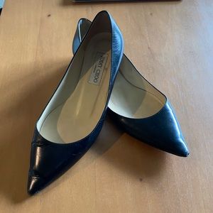 Jimmy Choo - black leather flats. Size 38.